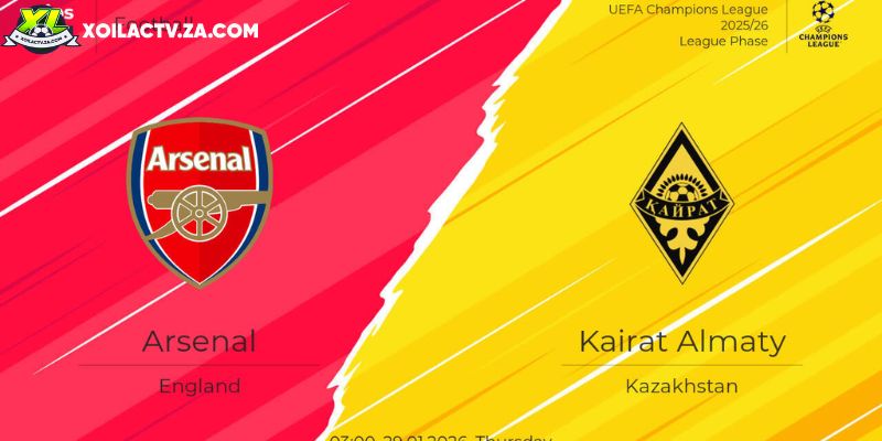 Soi kèo Arsenal vs Kairat, 3h ngày 29/01 - Champions League